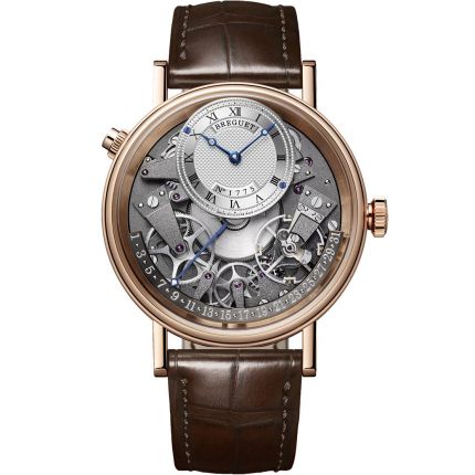 Tradition Quantième Rétrograde 7597 in Pink Gomd with Anthracite Movement