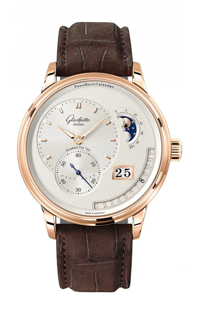 PanoMaticCalendar Auto Red Gold Silver Dial 42 MM
