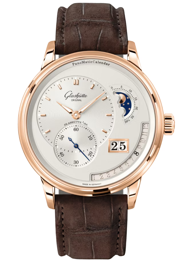 PanoMaticCalendar Auto Red Gold Silver Dial 42 MM