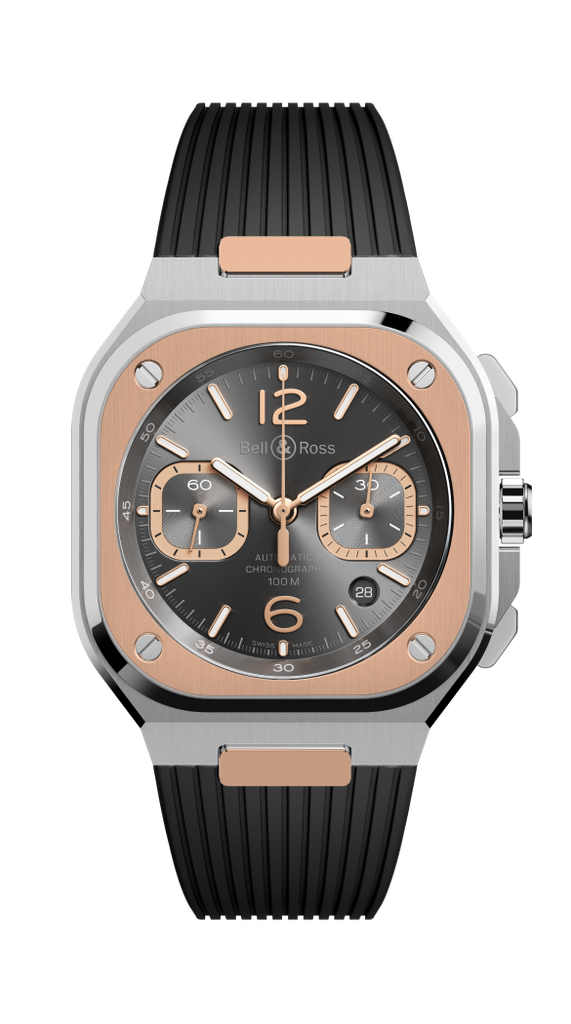 BR 05 CHRONO grey steel & gold