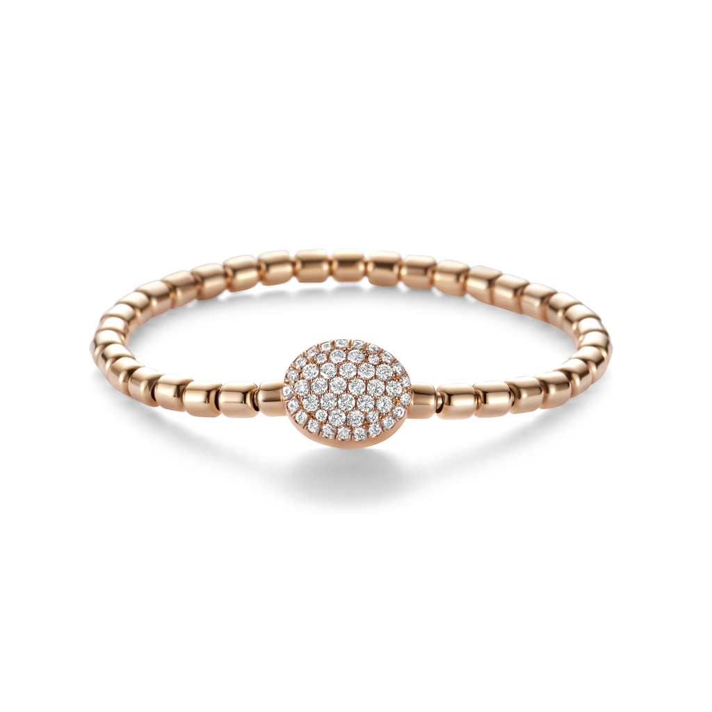 bracelet pink gold set diamonds