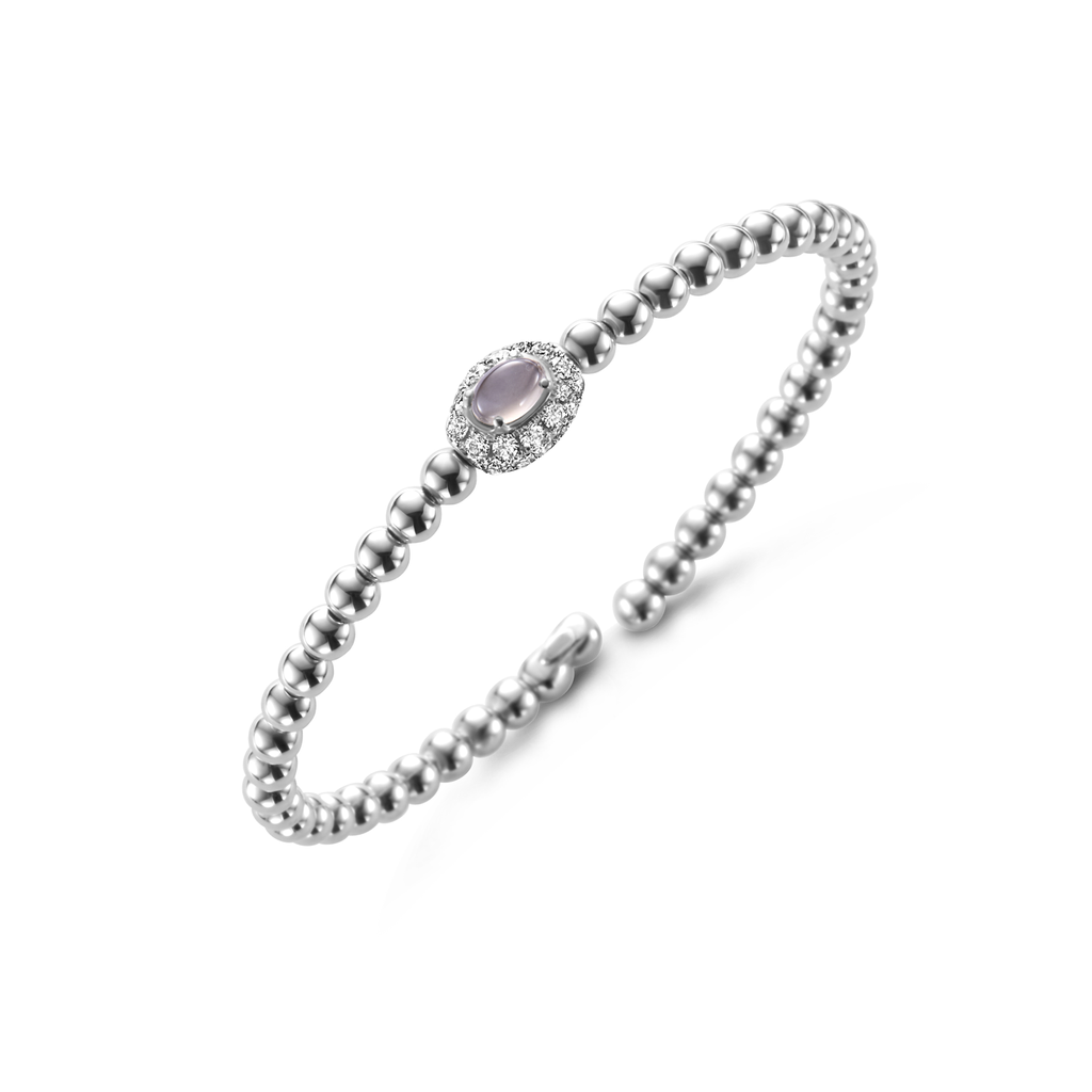 bracelet white gold diamond and greymoon stone