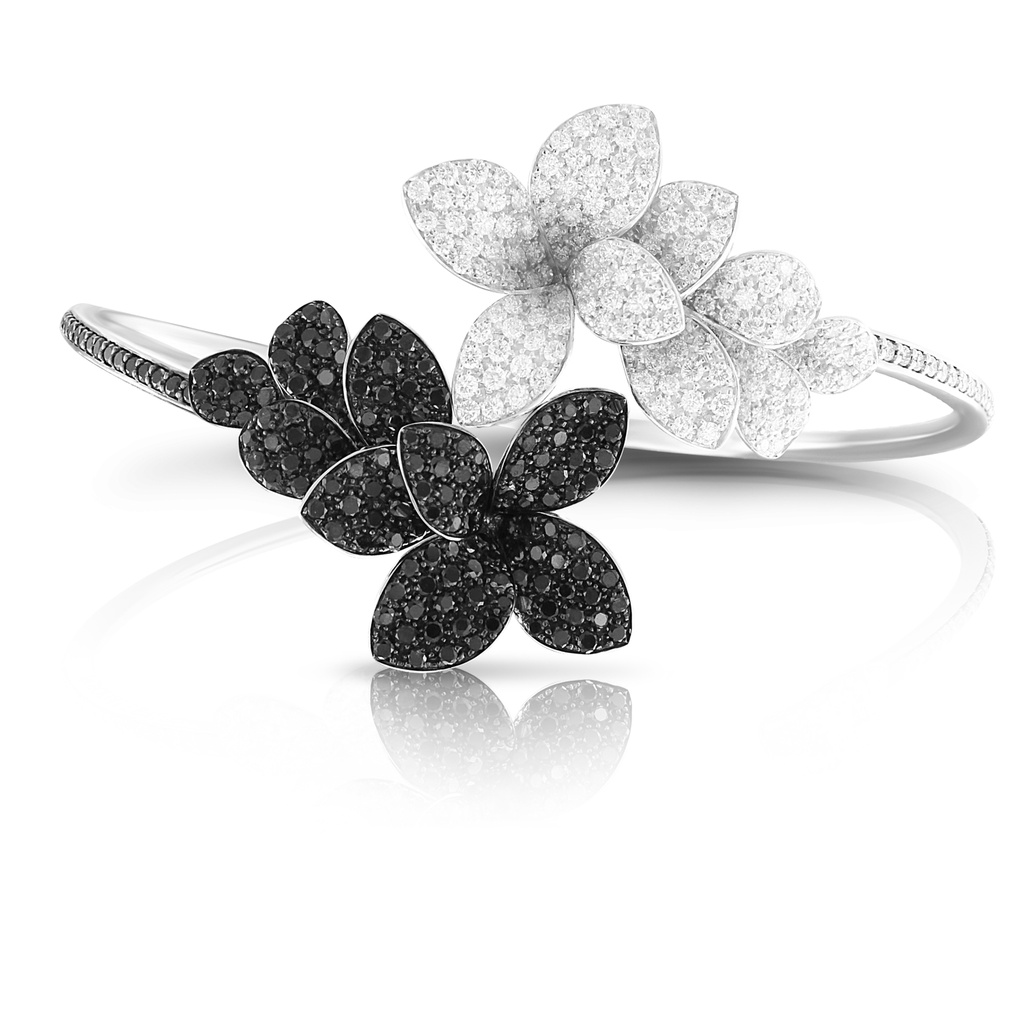 bracelet secret garden white gold set white and black diamonds