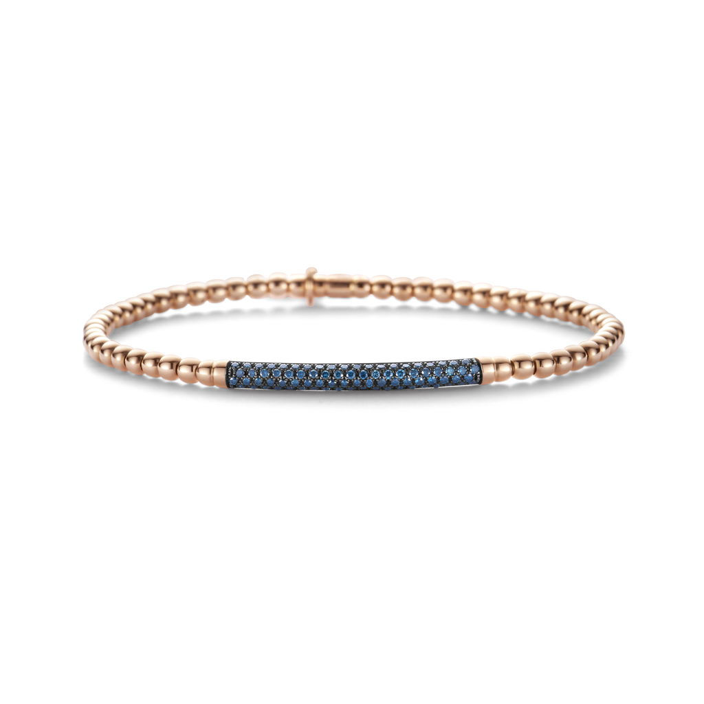 Reflex Bracelet in Pink Gold With Blue Diamonds