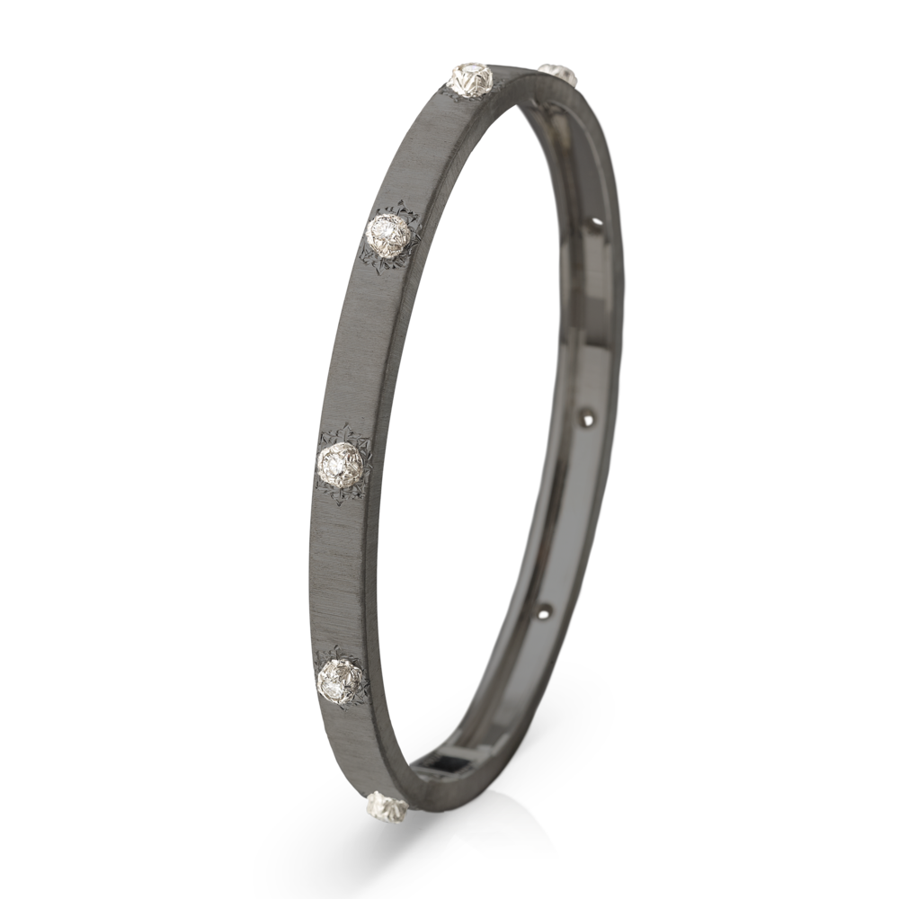 White Gold DLC Macri Bangle with 10 diamonds