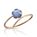 Joli Bracelet in Pink Gold with Blue Moon (White Agate and Lapis Lazuli Doublet), White and Champagne Diamonds