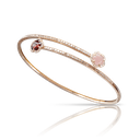 Figlia dei Fiori Two Flowers Contrarié Bracelet with Pink Chalcedony, Red Garnet, White and Champagne Diamonds
