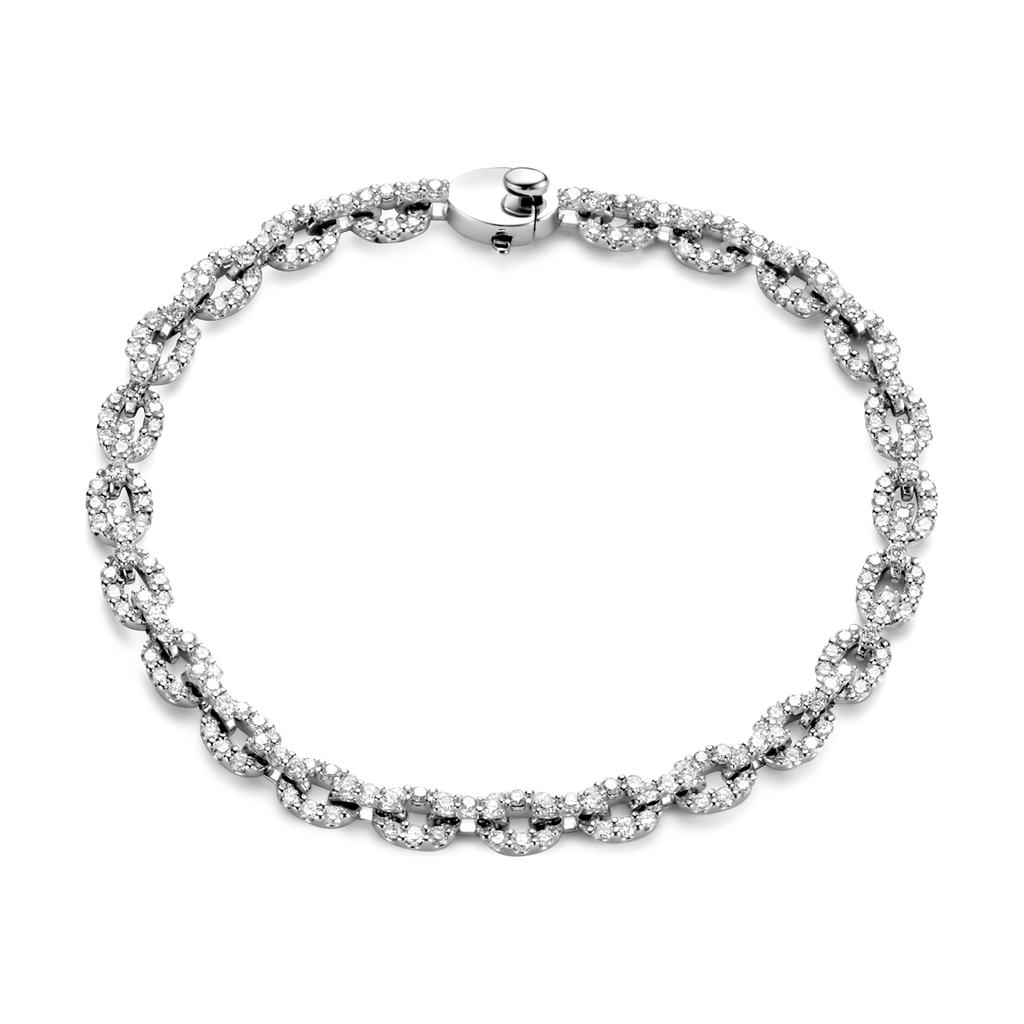 Chain Bracelet in white Gold full set with Brilliants