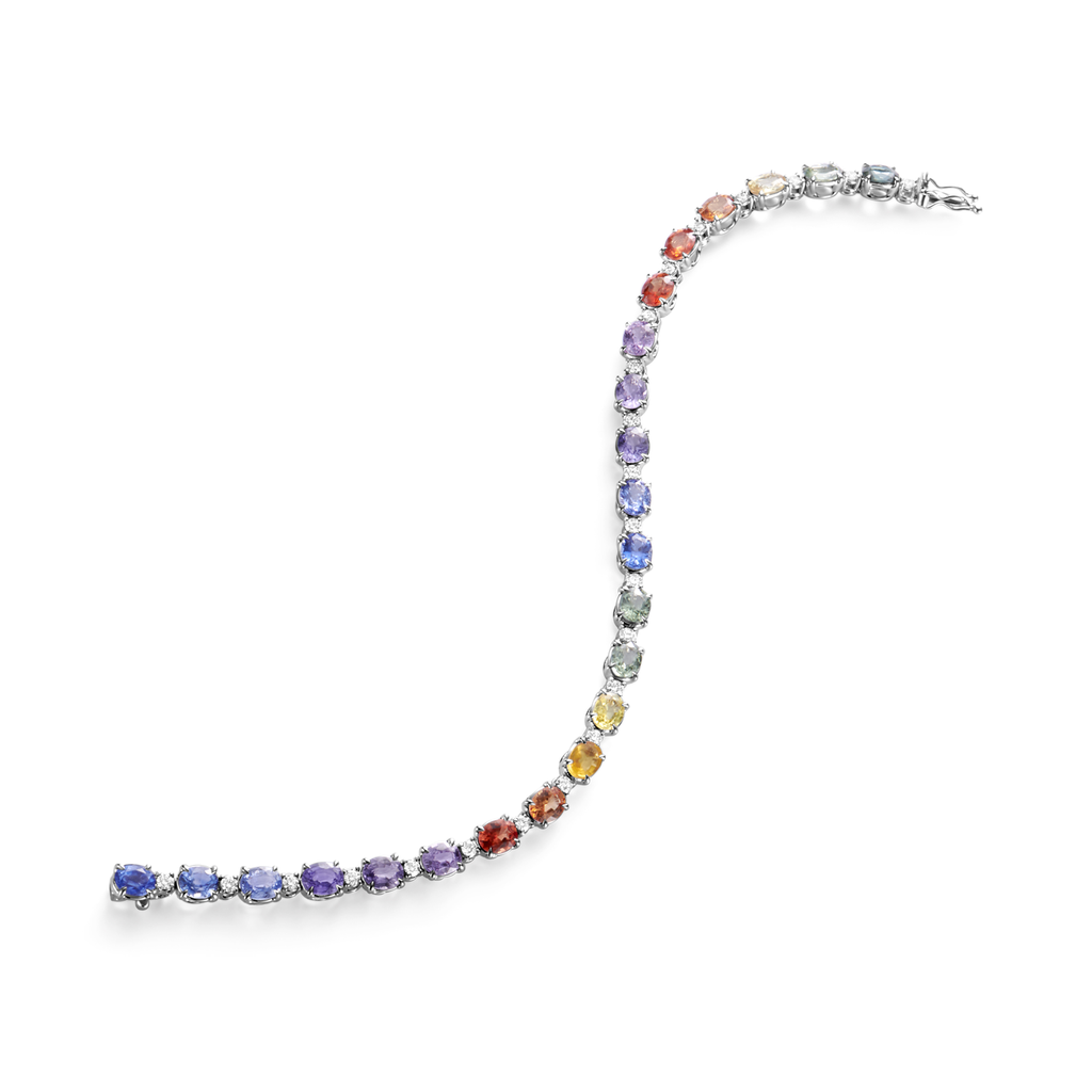 Tennis bracelet Rainbow with diamonds