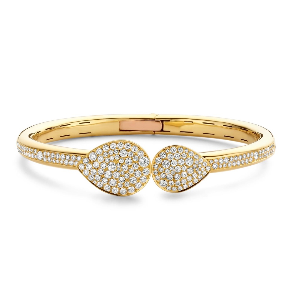 Yellow gold bracelet with diamonds