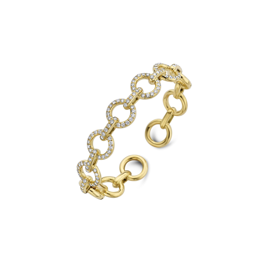 Yellow gold Bangle with diamonds