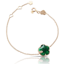 Petit Joli Bracelet in Pink Gold with Green Agate, White and Champagne Diamonds