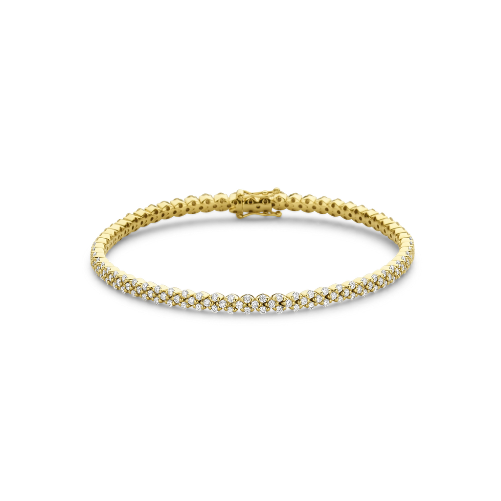 Yellow gold bracelet with diamonds