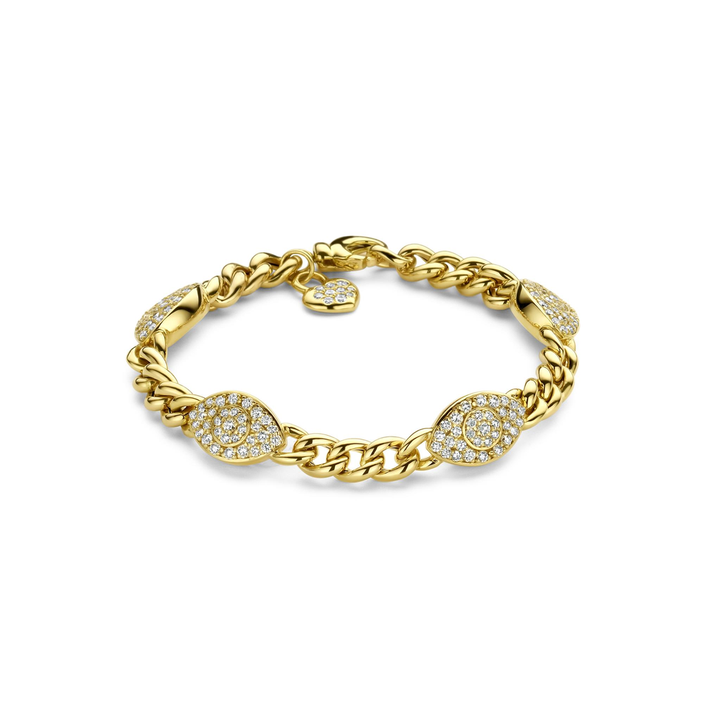 Chain Bracelet in Yellow Gold with Diamonds