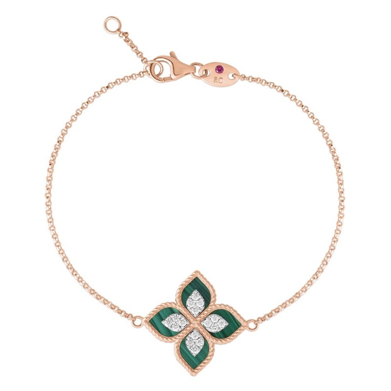 Princess Flower Bracelet with Malachite