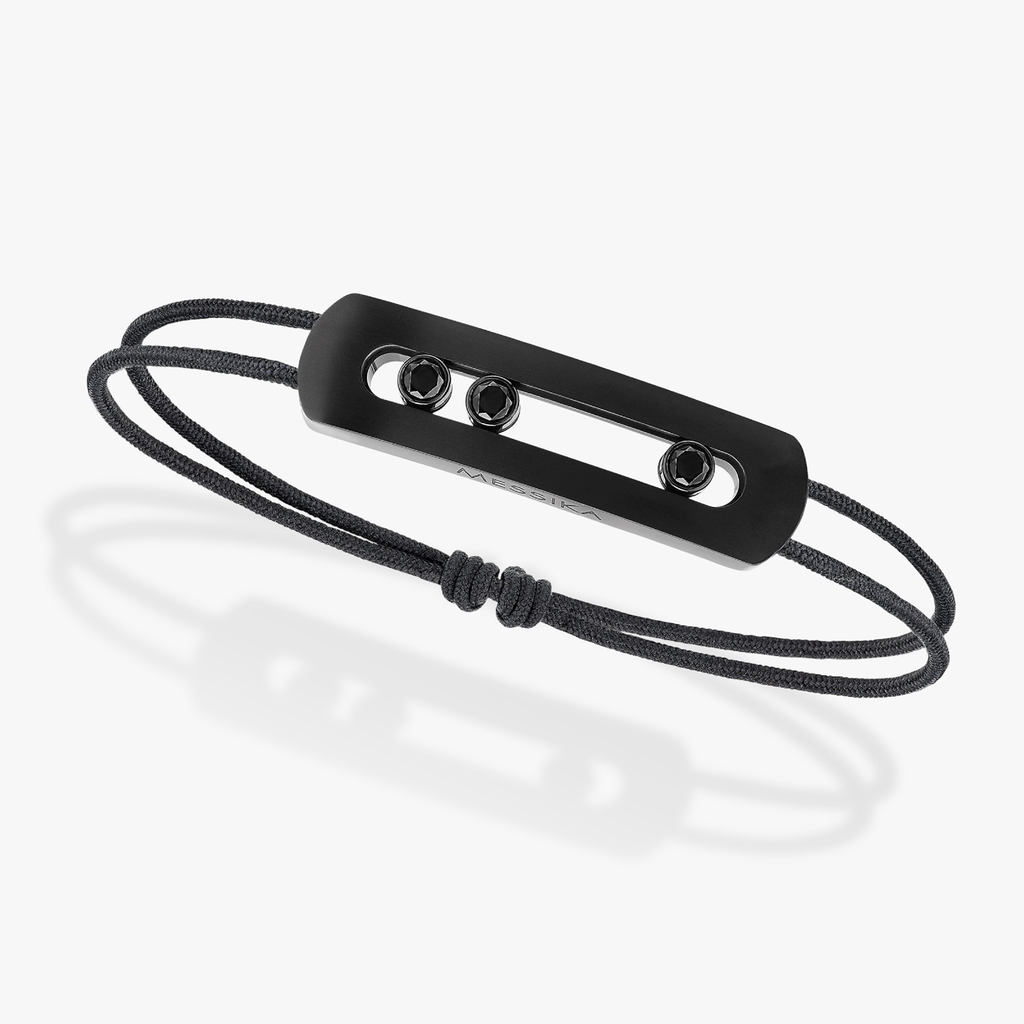 Black Move Titanium Cord Bracelet XL