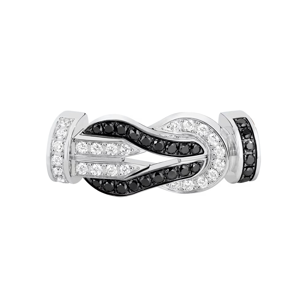 Chance Infinie buckle, large full model, paved with black and white diamonds: