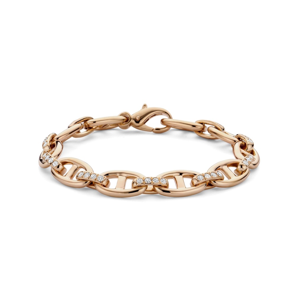 Yellow gold bracelet with diamonds