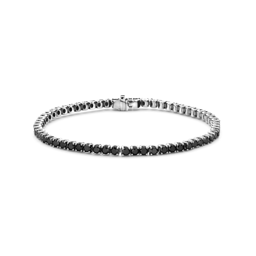 Black gold tennis bracelet with black diamonds
