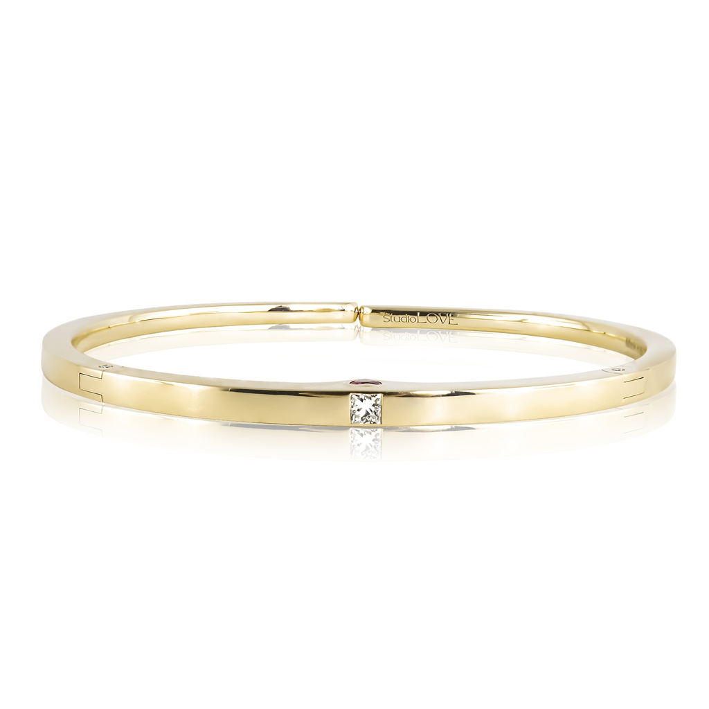 StudioLOVE Bangle in Yellow Gold with Diamonds & Rubies