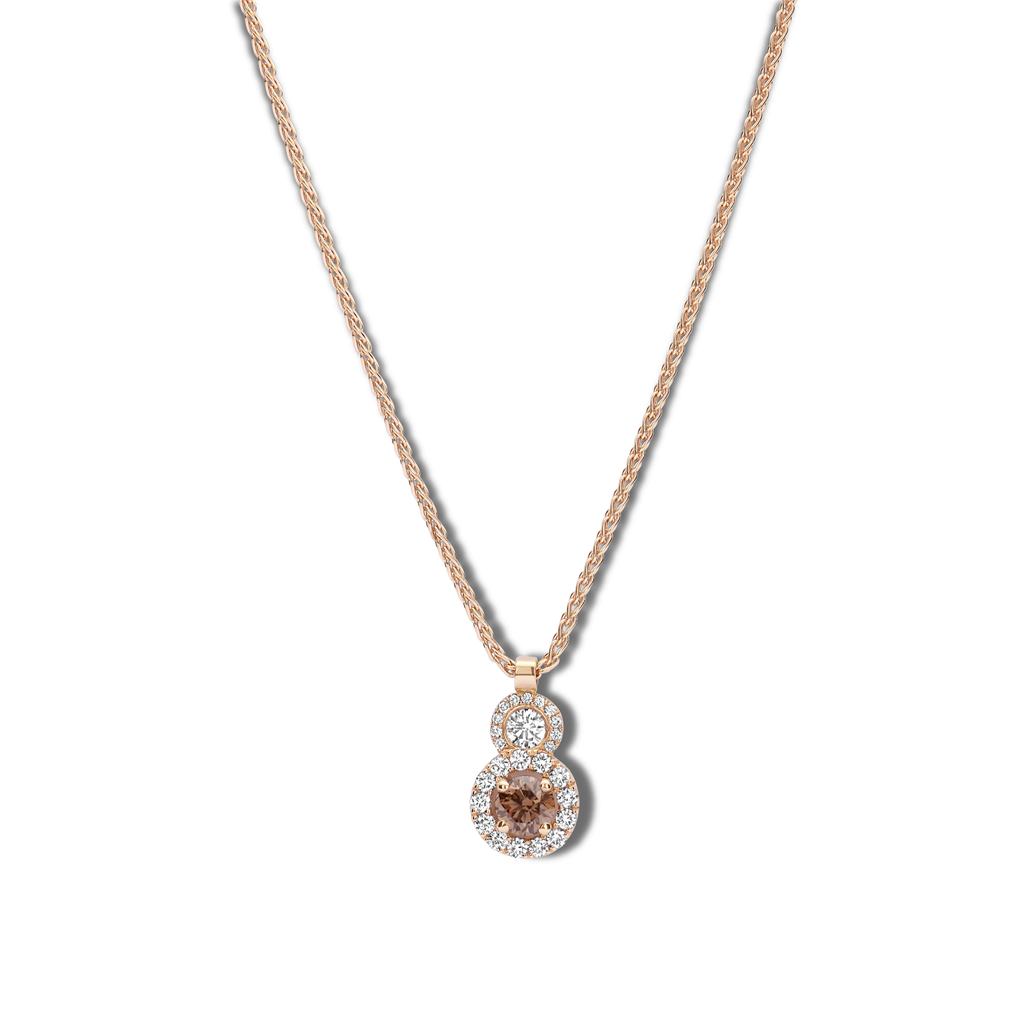 Pendant with brown and white diamond