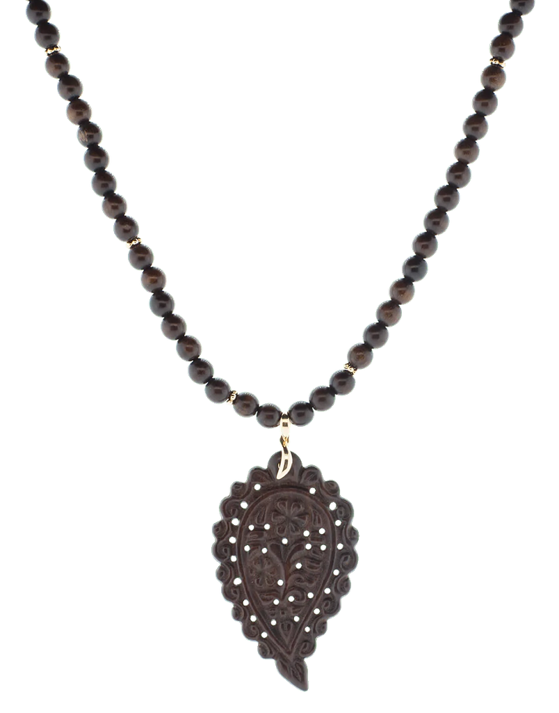 Snake wooden chaine with leaf