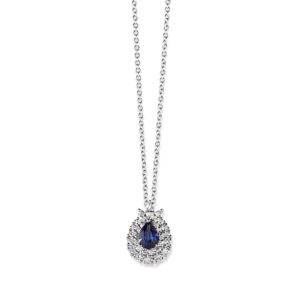 Pendant with sapphire and brilliant