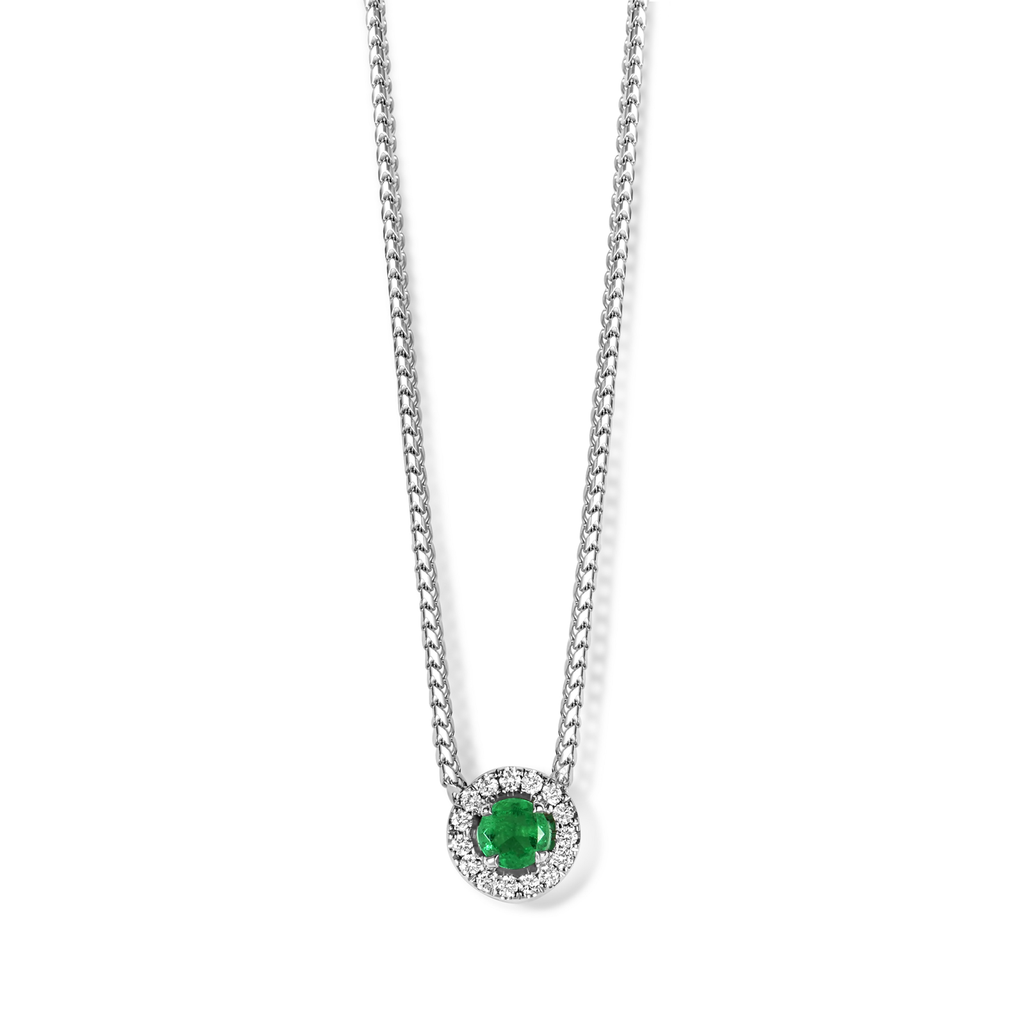 Pendant with diamonds and emerald