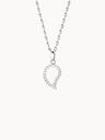 SIGNATURE Pendant Small in White Gold with Diamond Pavé
