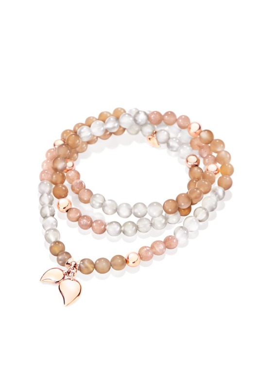 Chaine India with multi color Moonstone and Red Gold Beats