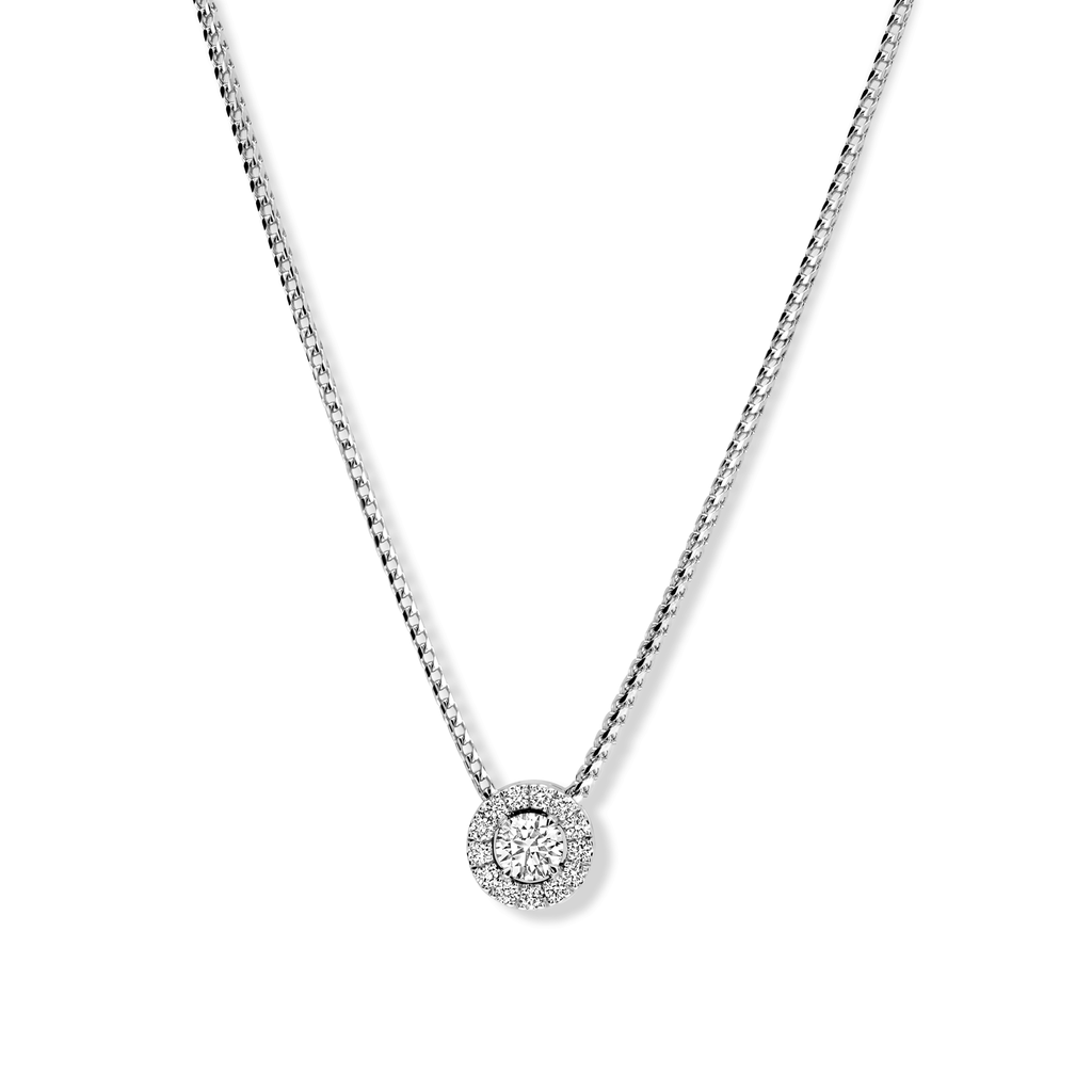 Whitegold pendant with diamonds