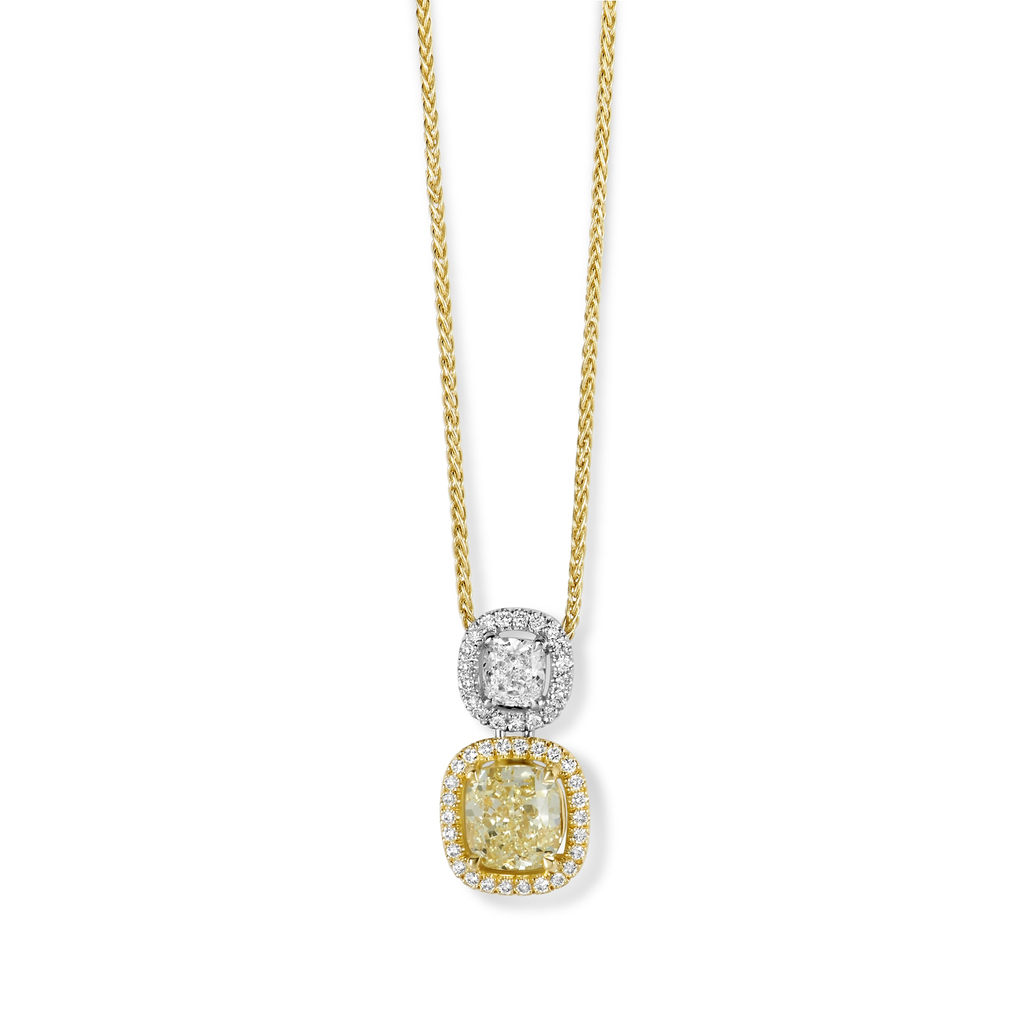 Necklace with Double Solitaire Pendant