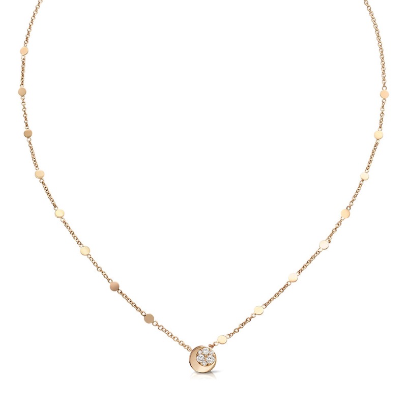 Luce Pendant Necklace in Pink Gold with Diamonds