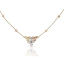 Tricolor Ama Pendant Necklace with White and Champagne Diamonds