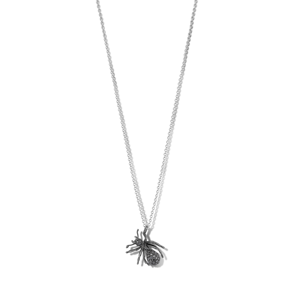 Ant Pendant with Black Diamonds