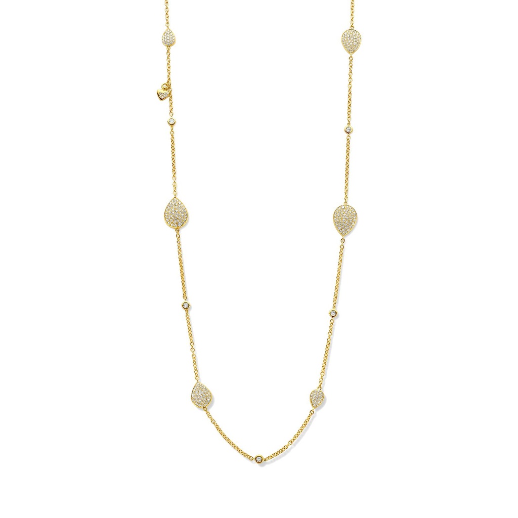 Yellow Gold Sautoire set with Diamonds