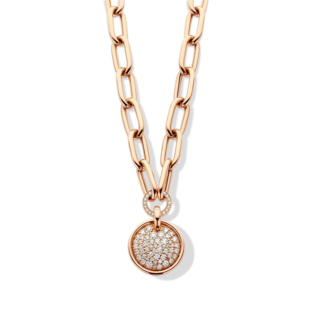 Pink Gold Necklace set with Diamonds