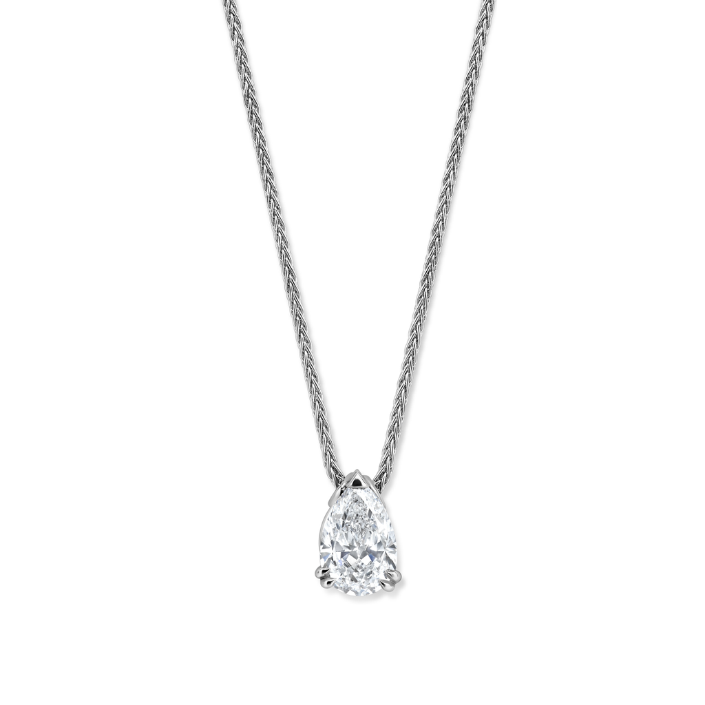 Pendant White Gold with  pear shape Diamond
