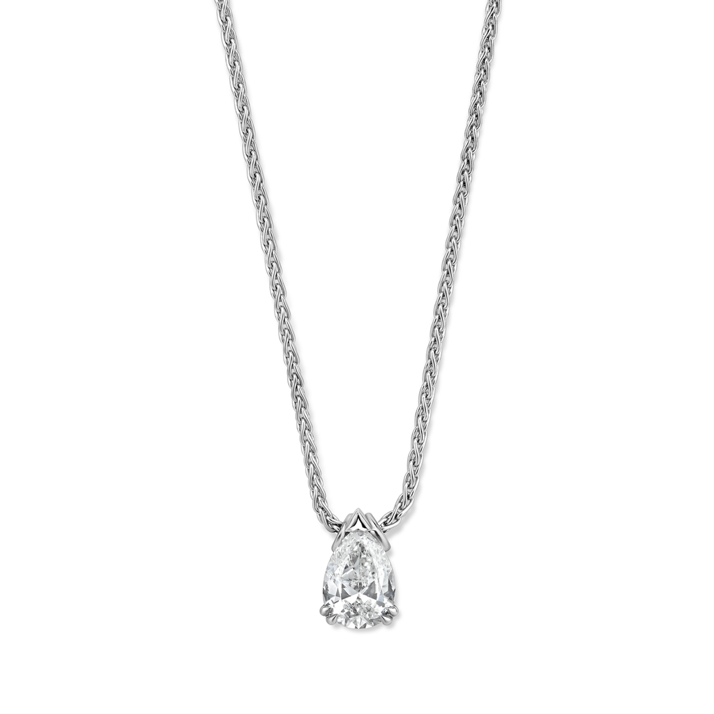 Whitegold pendant with diamond