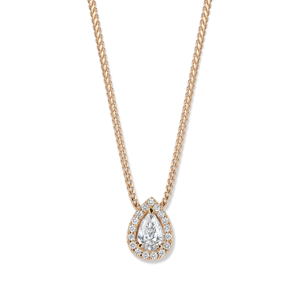 Pink gold pendant with diamonds