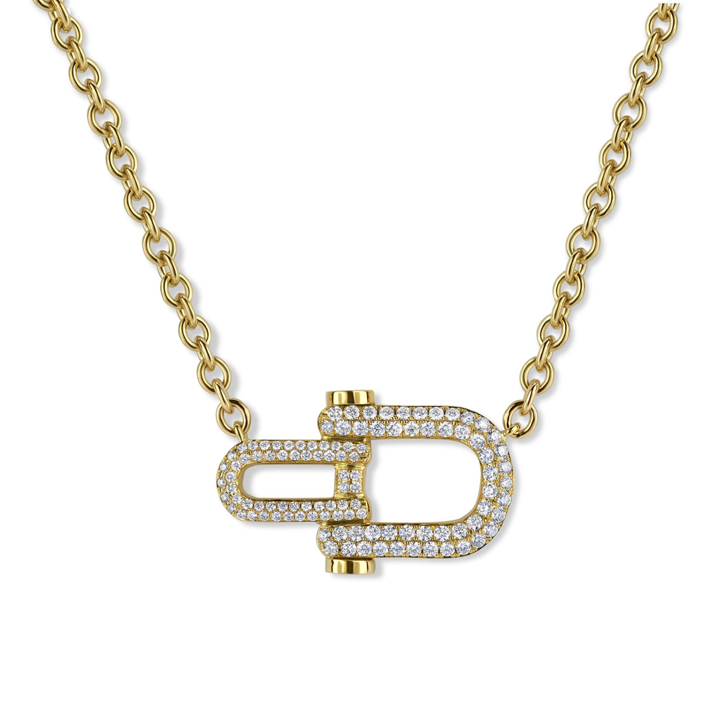 Yellow gold necklace with diamonds
