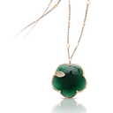 Ton Joli Necklace in Pink Gold with Green Agate, White and Champagne Diamonds