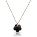 Petit Joli Necklace in Pink Gold with Onyx, White and Champagne Diamonds