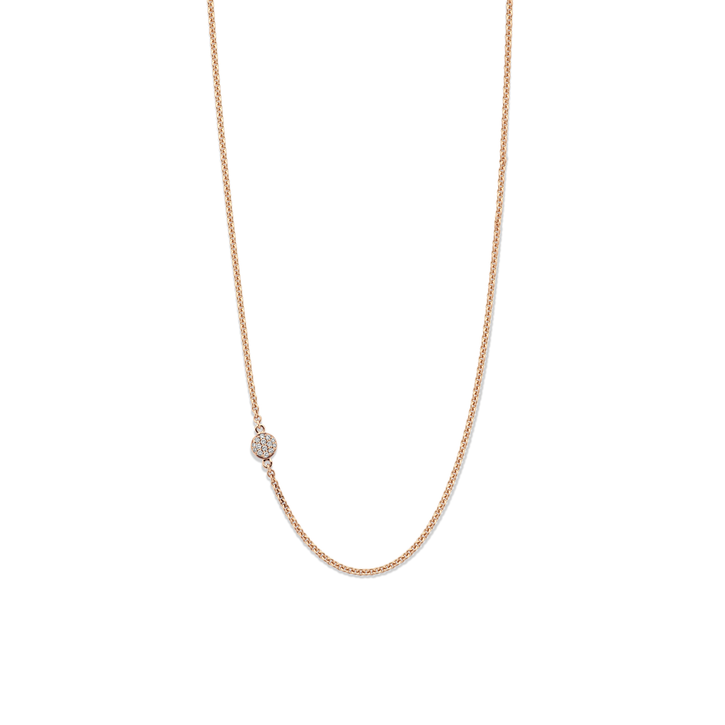 Necklace in Pink Gold with Champagne Diamonds