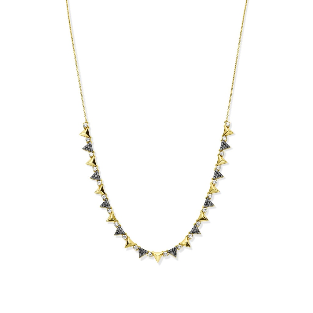 Pink gold necklace with diamonds