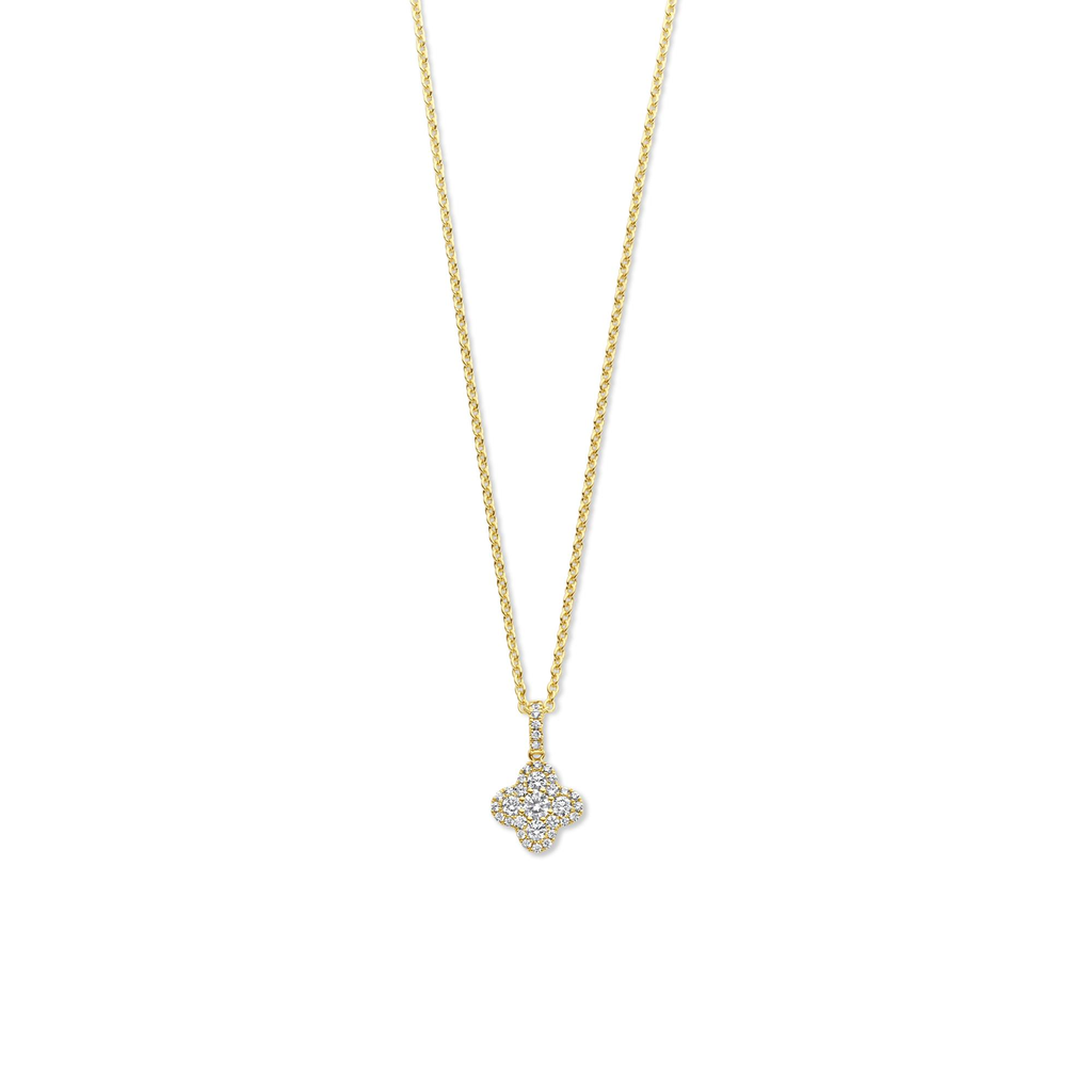 Necklace in Yellow Gold with pendant with Diamonds