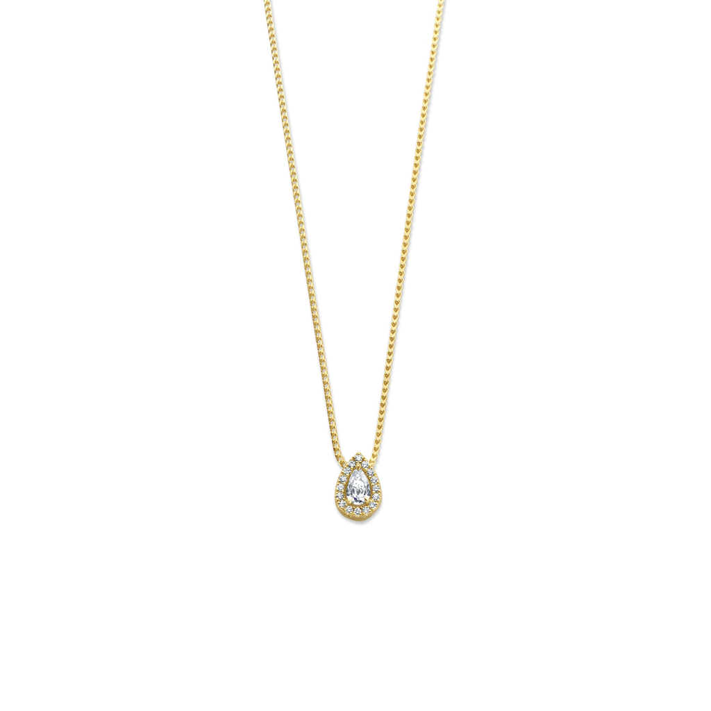 Yellow gold pendant with diamonds