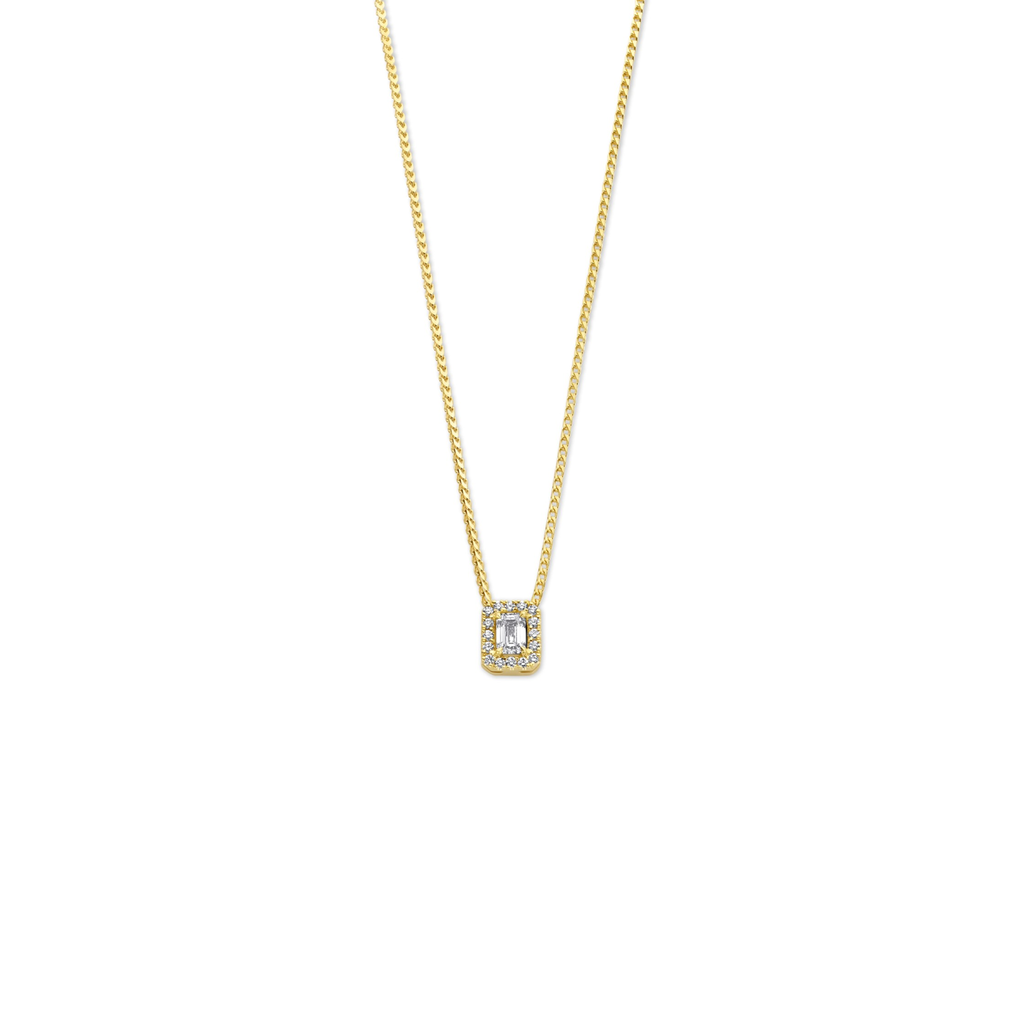 Yellow gold pendant with diamonds