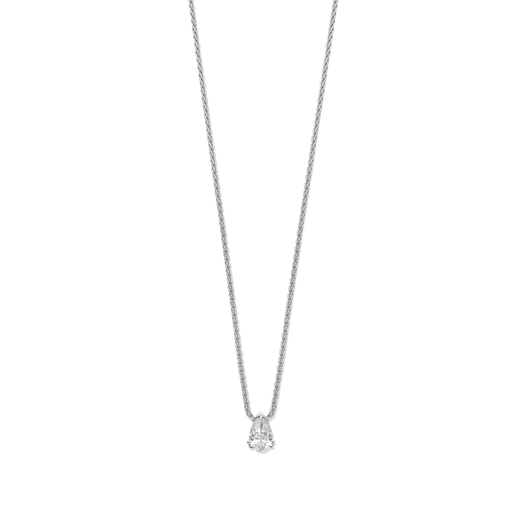 Whitegold pendant with pear cut