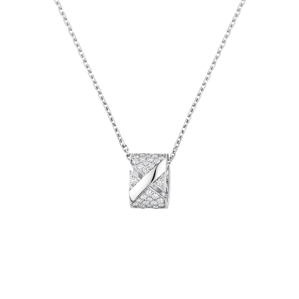 Pendant Liens Evidence in White Gold with Diamonds